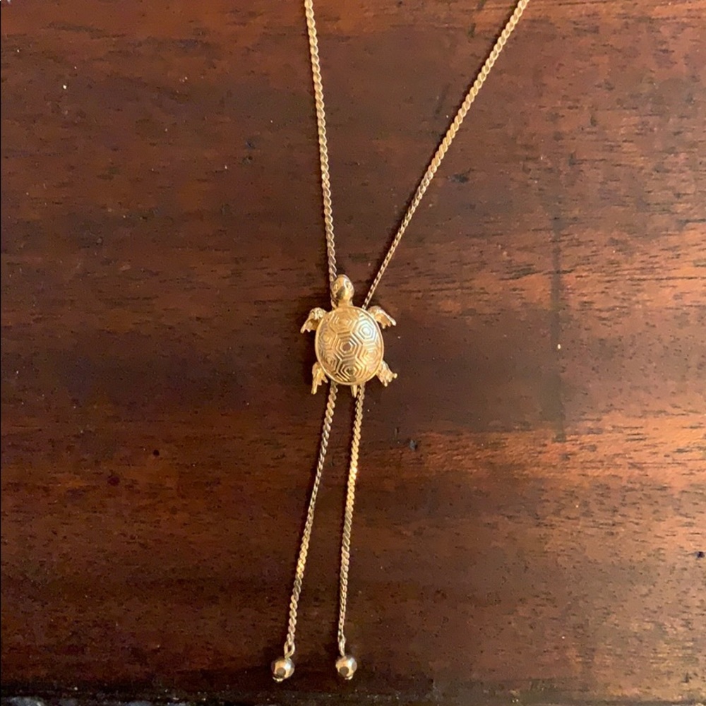 Gold Vintage Avon Adjustable Turtle Necklace